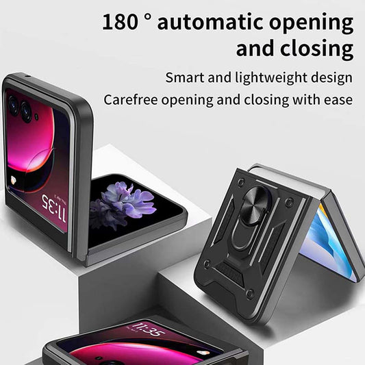 Hülle für Motorola Razr 50 Ultra, Techsuit, CamShield, Schwarz