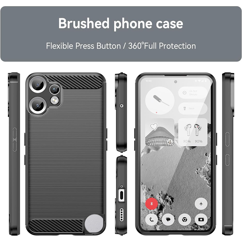 Coque pour Nothing CMF Phone 2 Pro, Techsuit, Carbone, Noire