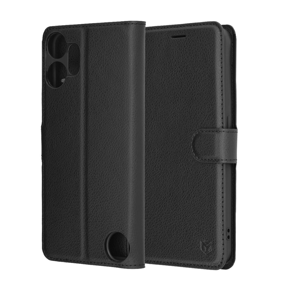 Coque pour Nothing CMF Phone 2 Pro, Techsuit, Folio en cuir, Noire