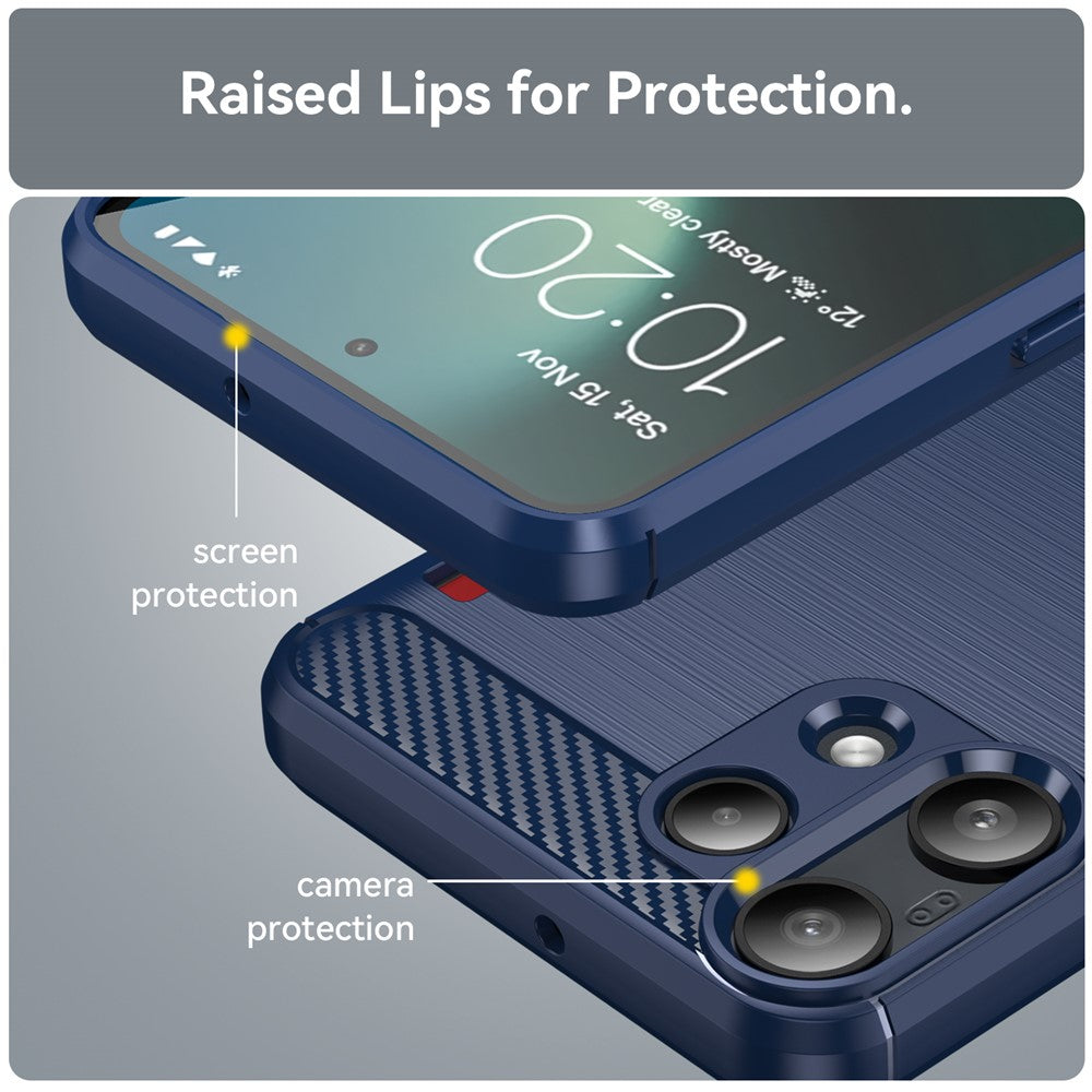 Étui pour Nothing Phone (3a) Lite, Techsuit, Carbone, Bleu