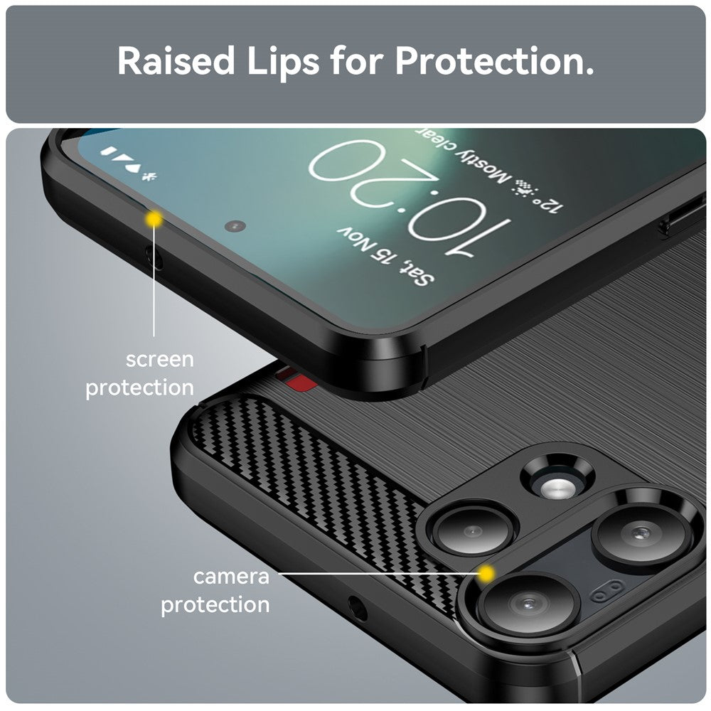 Hoes voor Nothing Phone (3a) Lite, Techsuit, Carbon, Zwart