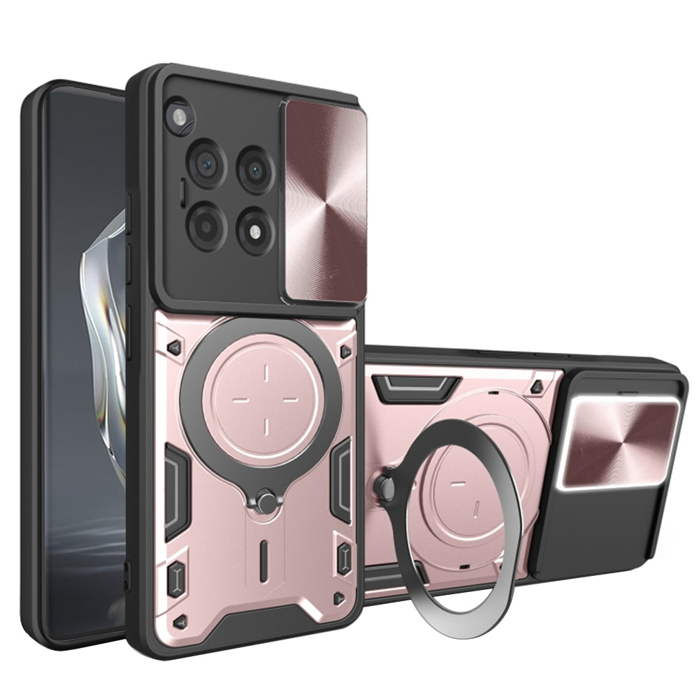 Coque pour OnePlus 12R, Techsuit, CamGuard Pro, Rose Doré