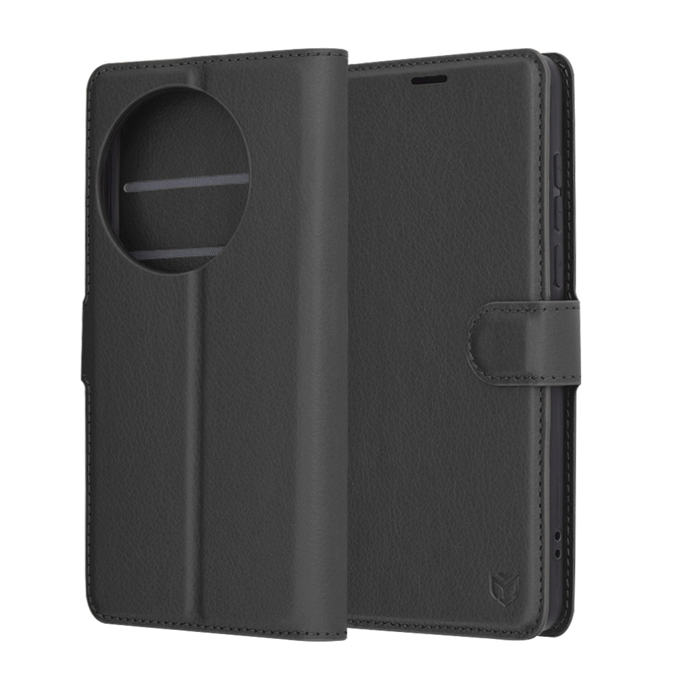 Coque pour OnePlus 13, Techsuit, Leather Folio, Noire