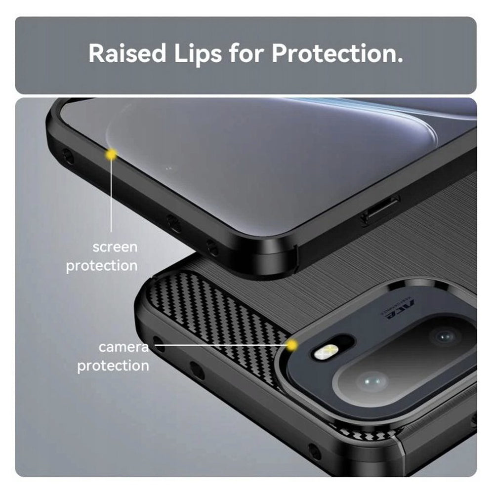 Étui pour OnePlus 15R, Techsuit, Carbone, Noir