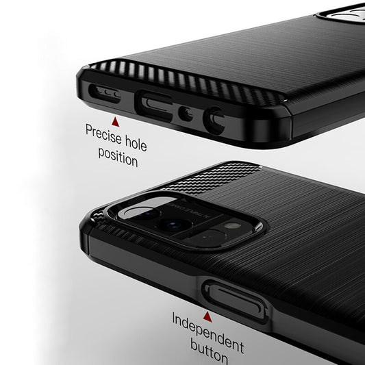 Coque pour OnePlus Nord N200 5G / Oppo A74 5G / A54 5G, Techsuit, Carbone, Noire