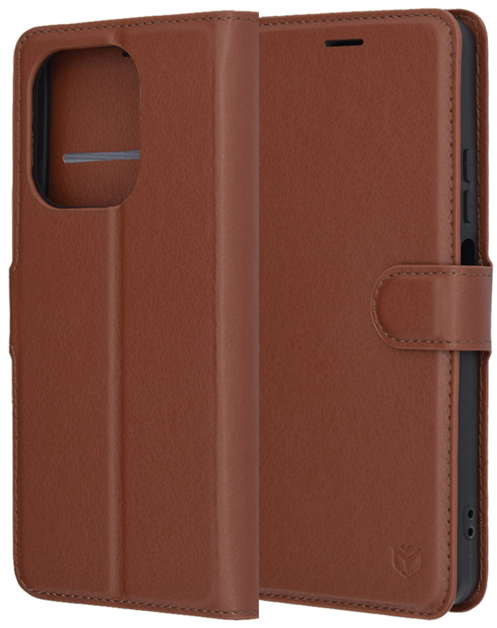 Coque pour Oppo A5 Pro 4G / A5 Pro, Techsuit, Folio en cuir, Marron