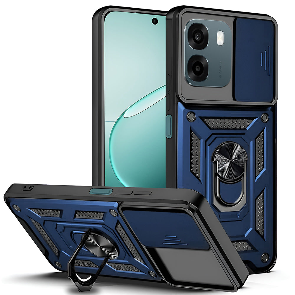 Hoes voor Oppo A6 4G, Techsuit, CamShield, Blauw