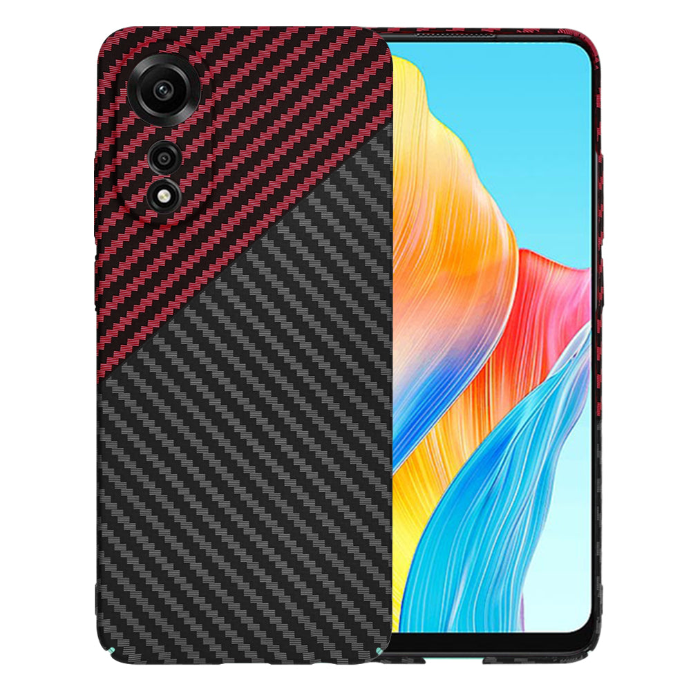 Coque pour Oppo A78 4G, Techsuit, Carbonite FiberShell, Noir Rouge