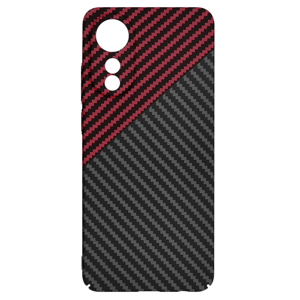 Coque pour Oppo A78 4G, Techsuit, Carbonite FiberShell, Noir Rouge