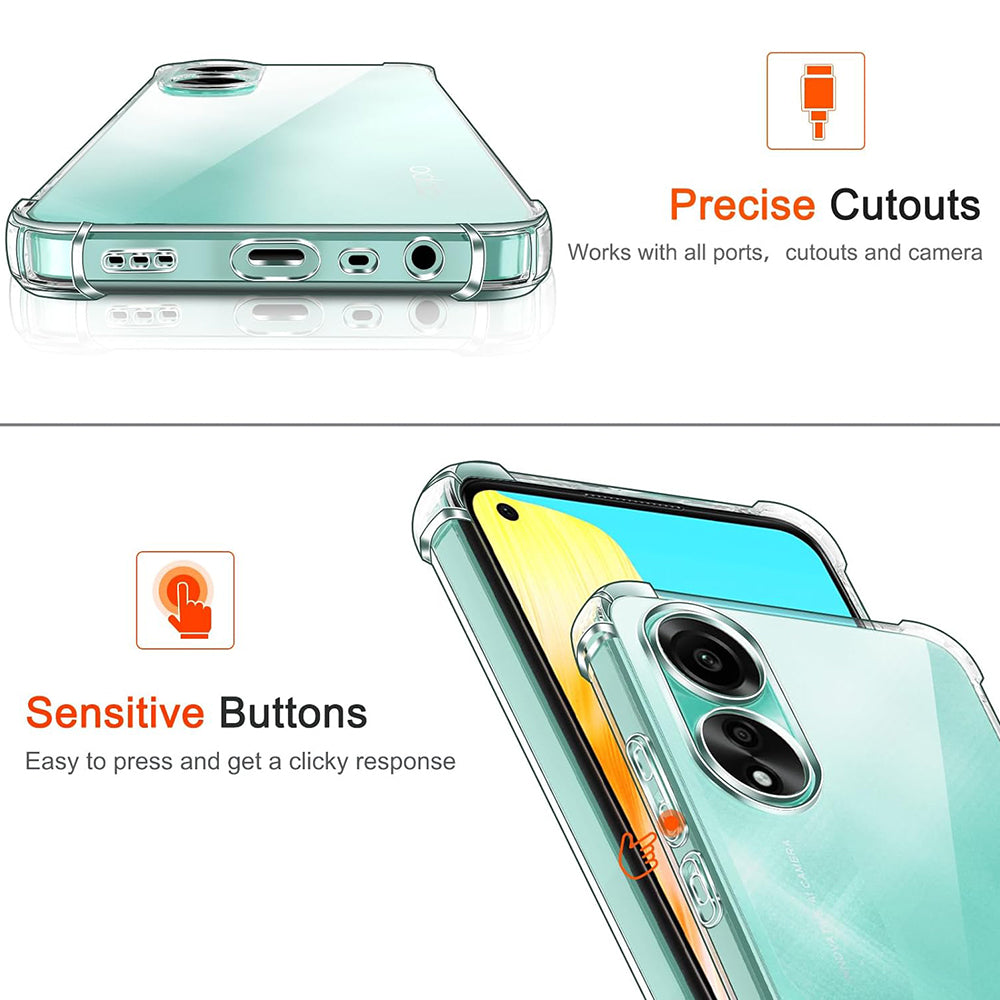 Coque pour Oppo A78 4G, Techsuit, Antichoc Claire, Transparente