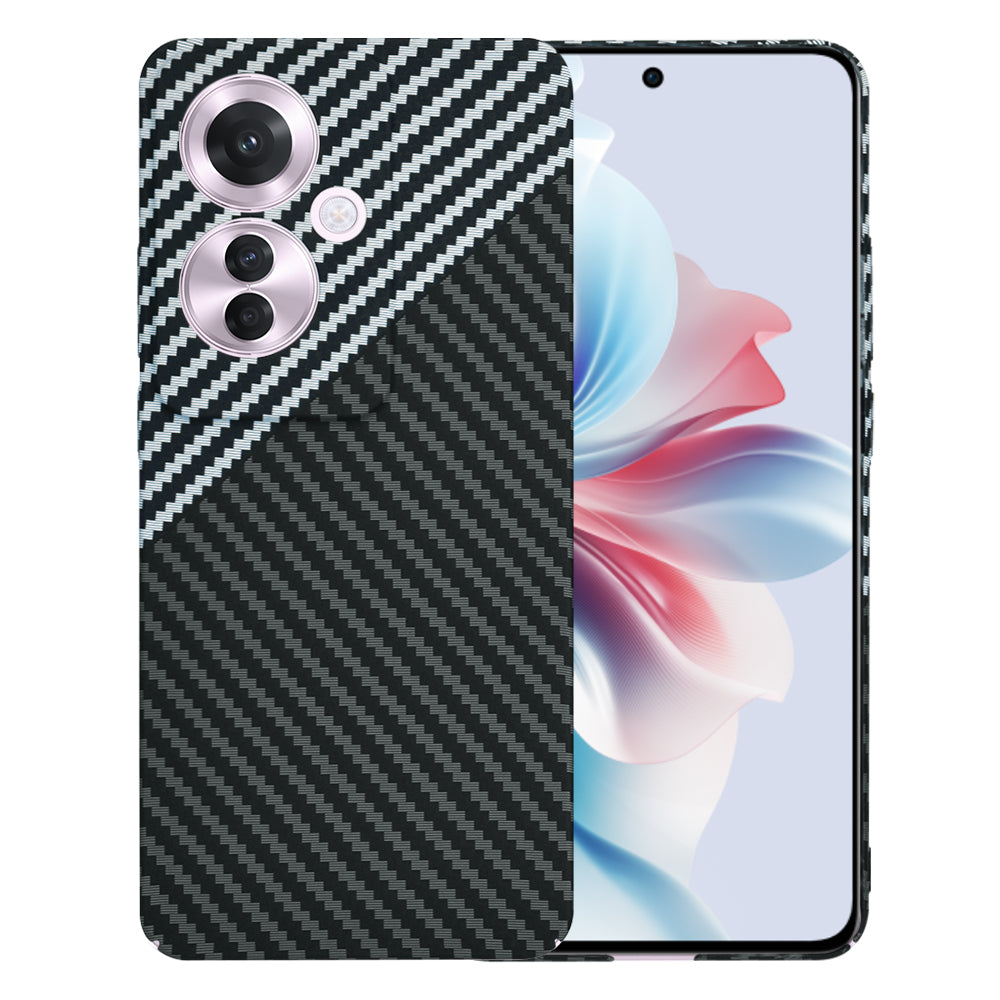 Coque pour Oppo Reno11 F, Techsuit, Carbonite FiberShell, Noir Gris