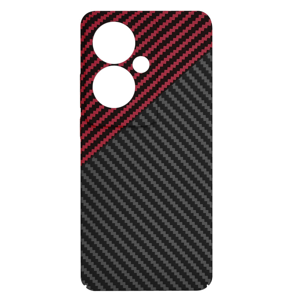 Coque pour Oppo Reno11 F, Techsuit, Carbonite FiberShell, Noir Rouge