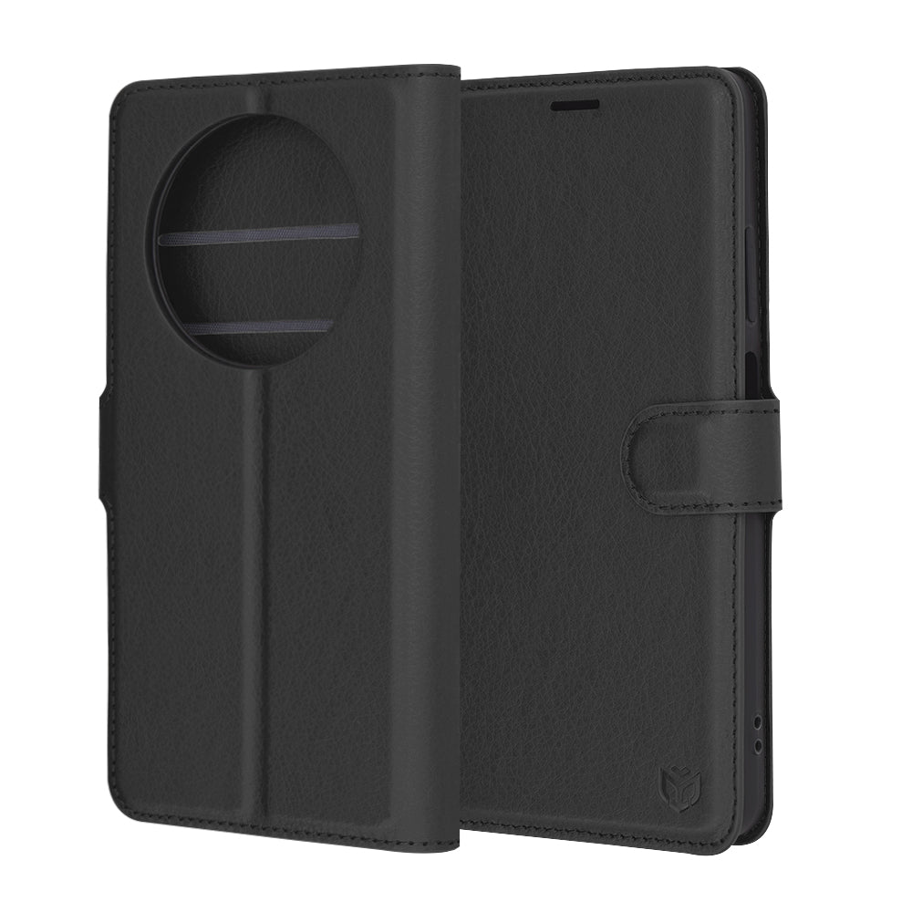 Coque pour Oppo Reno12 FS 5G / Reno12 FS 4G / Reno12 F 4G / Reno12 F, Techsuit, Folio en cuir, Noir
