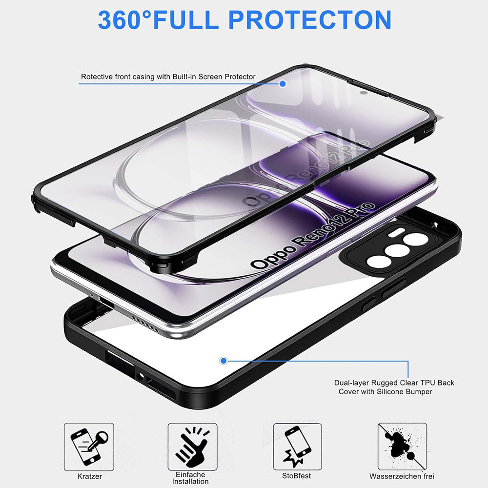 Coque pour Oppo Reno12 Pro, Techsuit, ColorVerse 360, Noire