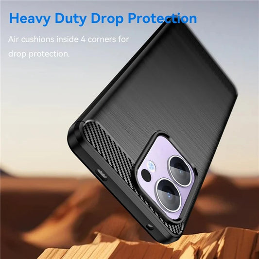 Coque pour Oppo Reno13, Techsuit, Carbone, Noire