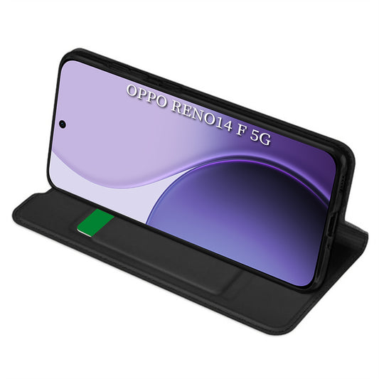 Hoes voor Oppo Reno14 FS 5G / Reno14 F, Techsuit, Magskin Book, Zwart