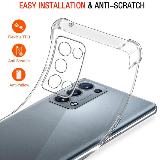 Case for Oppo Reno6 Pro 5G (Snapdragon), Techsuit, Shockproof Clear, Transparent