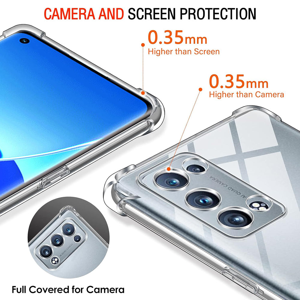 Coque pour Oppo Reno6 Pro 5G (Snapdragon), Techsuit, Antichoc Claire, Transparente