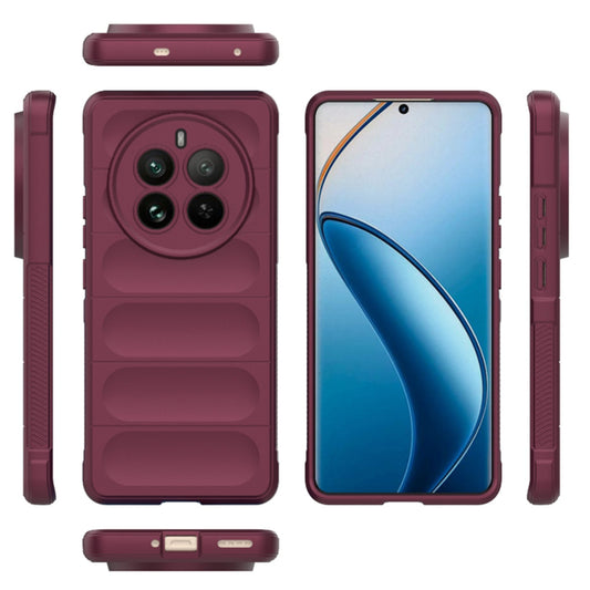 Hülle für Realme 12 Pro / 12 Pro+, Techsuit, Magic Shield, Weinrot