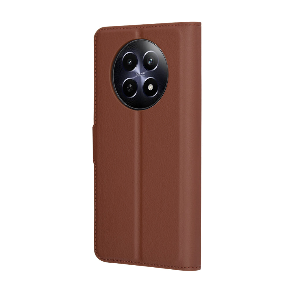 Coque pour Realme 12x / 12, Techsuit, Leather Folio, Marron