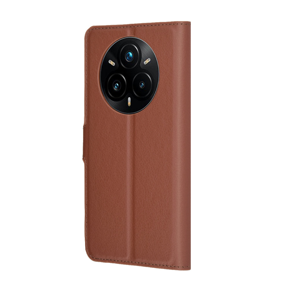 Coque pour Realme 14 Pro+, Techsuit, Leather Folio, Marron