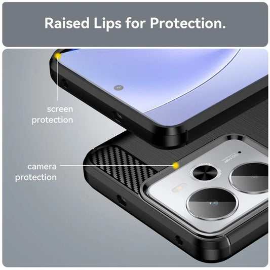 Hülle für Realme 14T / 14, Techsuit, Carbon, Schwarz