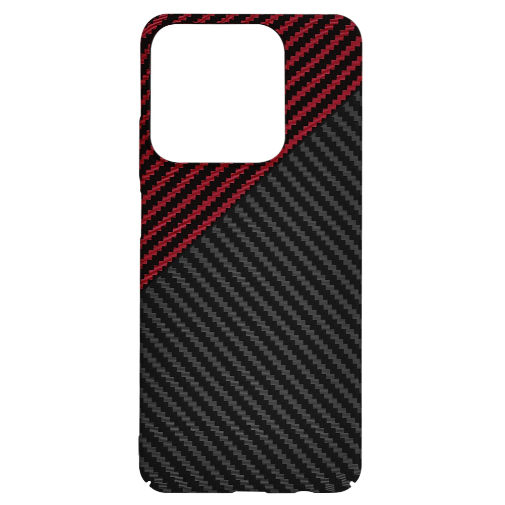 Coque pour Realme C63 / C61, Techsuit, Carbonite FiberShell, Noir Rouge