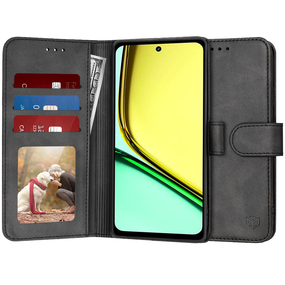 Coque pour Realme C67 4G, Techsuit, Diary Book, Noire