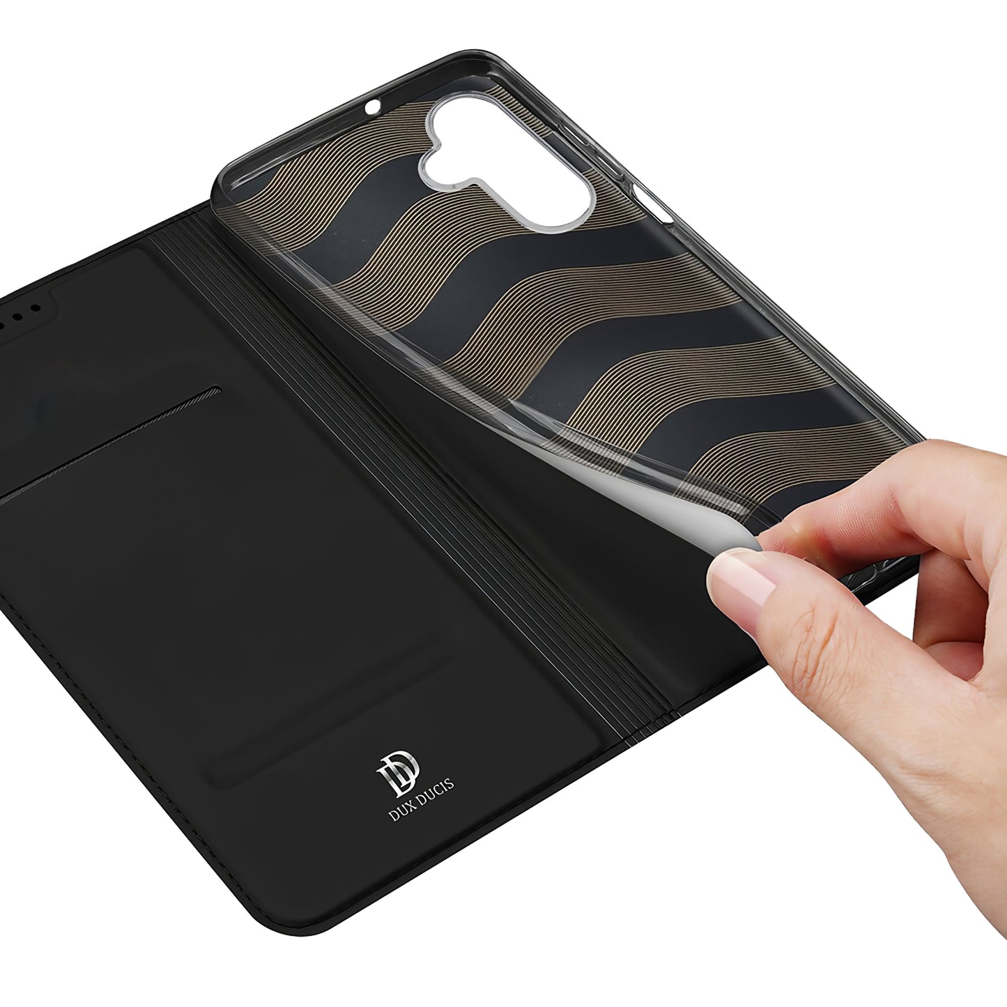 Pochette pour Samsung Galaxy A55 5G A556, DUX DUCIS, Skin Pro, Noir