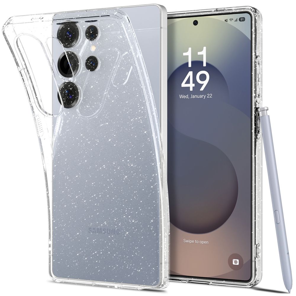Étui pour Samsung Galaxy S25 Ultra S938, Spigen, Liquid Crystal Glitter, Transparent ACS08950