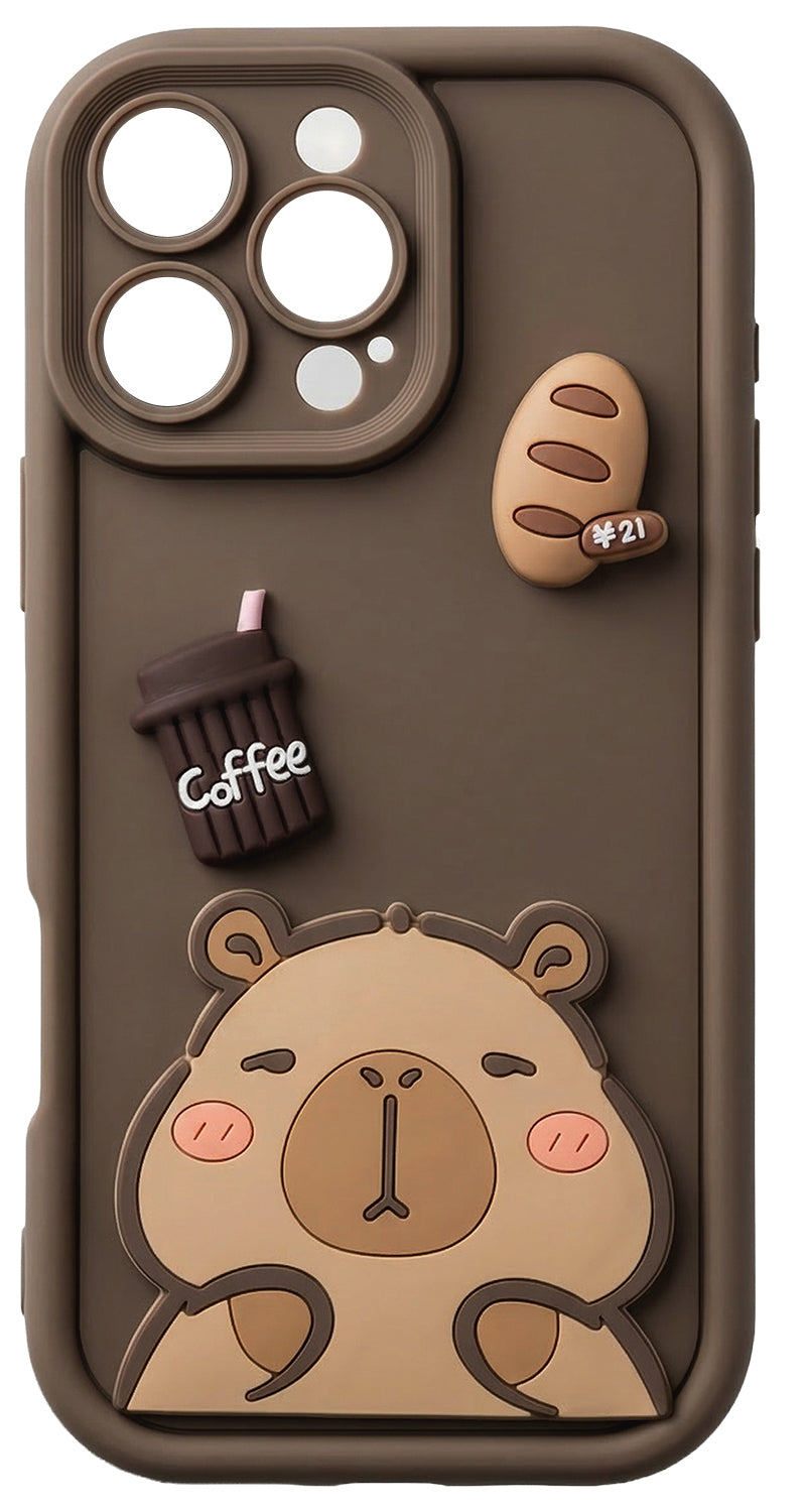 Coque pour Samsung Galaxy S26 Ultra S948, OEM, Ultra Trendy 3D Capybara, Marron