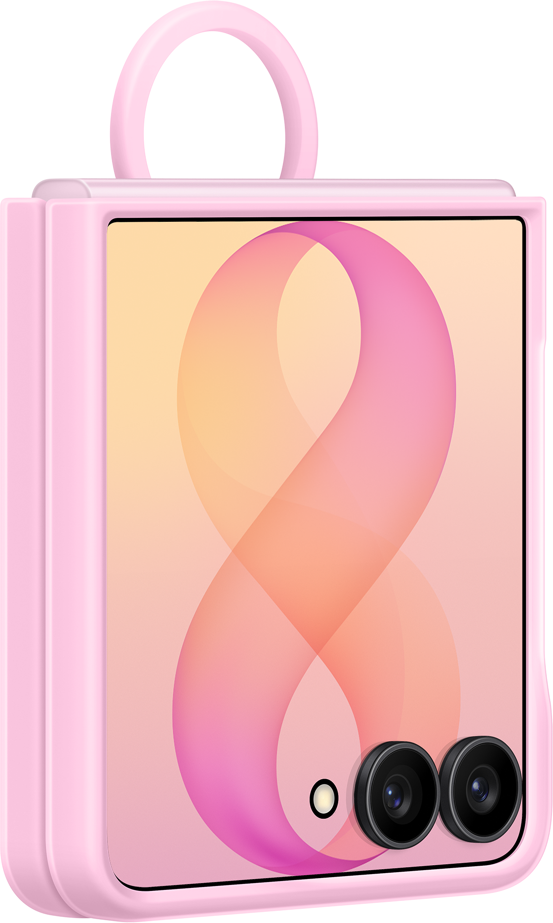 Coque pour Samsung Galaxy Z Flip8 F776, Silicone Ring Magnet, Rose EF-EF776CVEGWW
