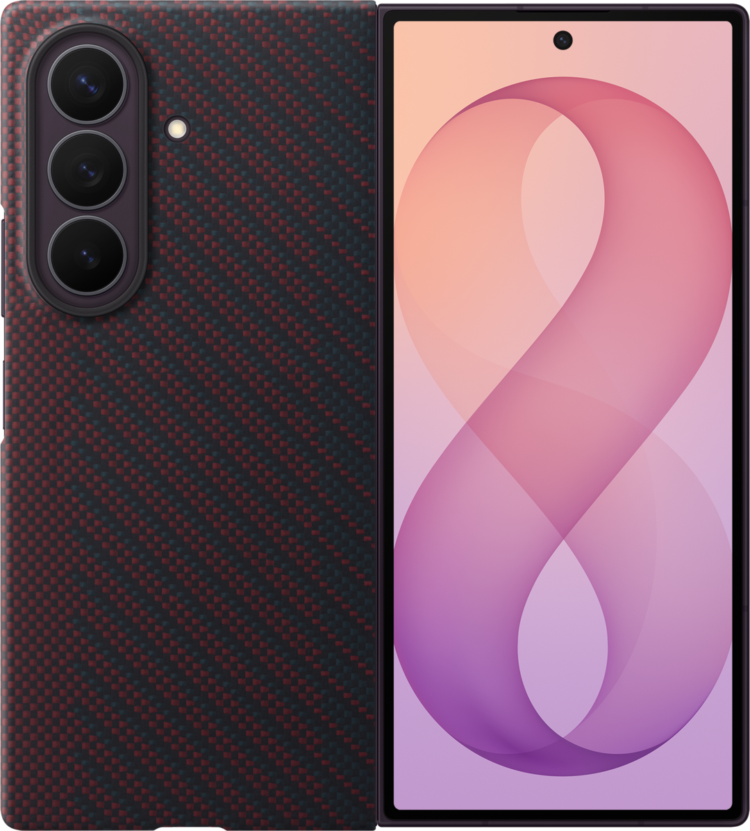Coque pour Samsung Galaxy Z Fold8 Ultra F976, Carbon Magnet Case, Rouge EF-KF976SREGWW