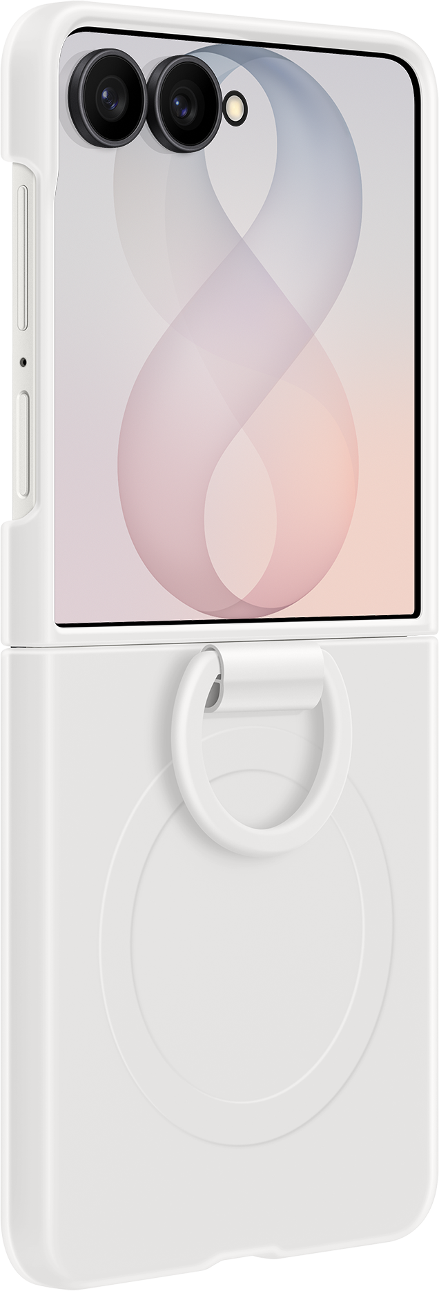 Coque pour Samsung Galaxy Z Flip8 F776, Silicone Ring Magnet, Blanc EF-EF776CWEGWW