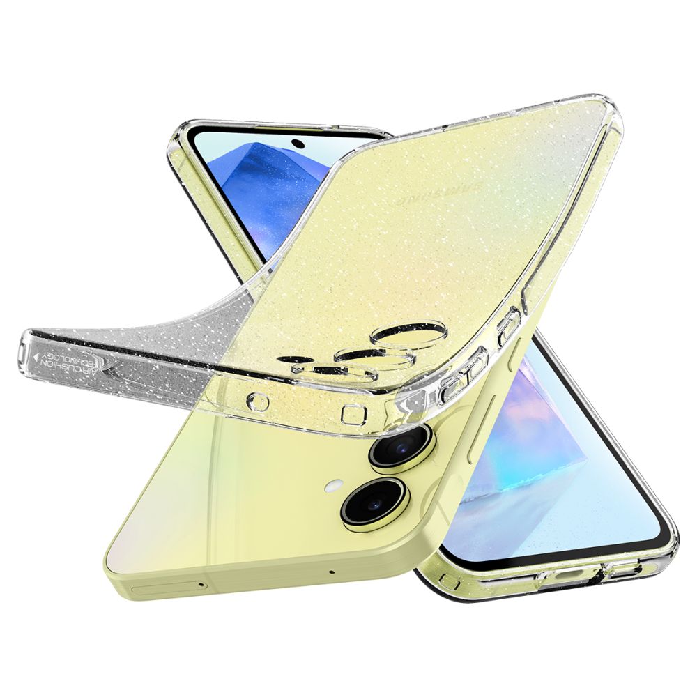 Etui pour Samsung Galaxy A55 5G A556, Spigen, Liquid Crystal Glitter, Transparent ACS07538