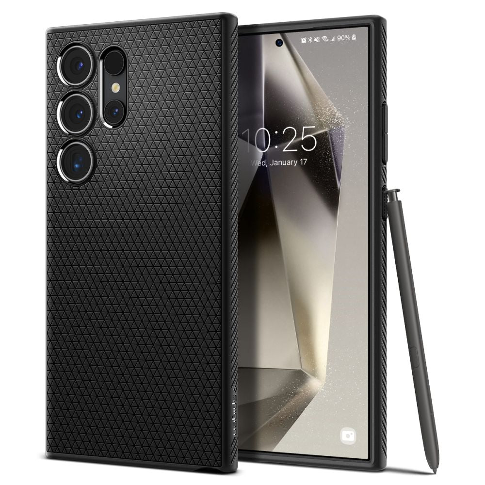 Hoes voor Samsung Galaxy S24 Ultra S928, Spigen, Liquid Air, Zwart ACS07287