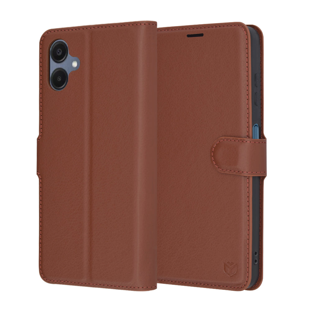Coque pour Samsung Galaxy A06 A065, Techsuit, Leather Folio, Marron