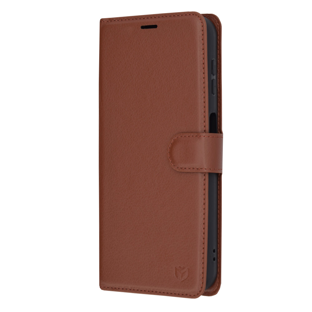 Coque pour Samsung Galaxy A14 A145 / A14 5G A146, Techsuit, Folio en cuir, Marron