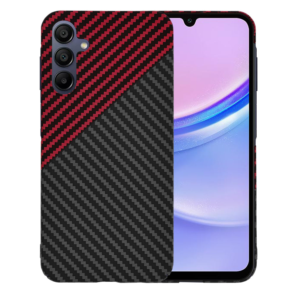 Coque pour Samsung Galaxy A15 5G A156 / A15 A155, Techsuit, Carbonite FiberShell, Noir Rouge
