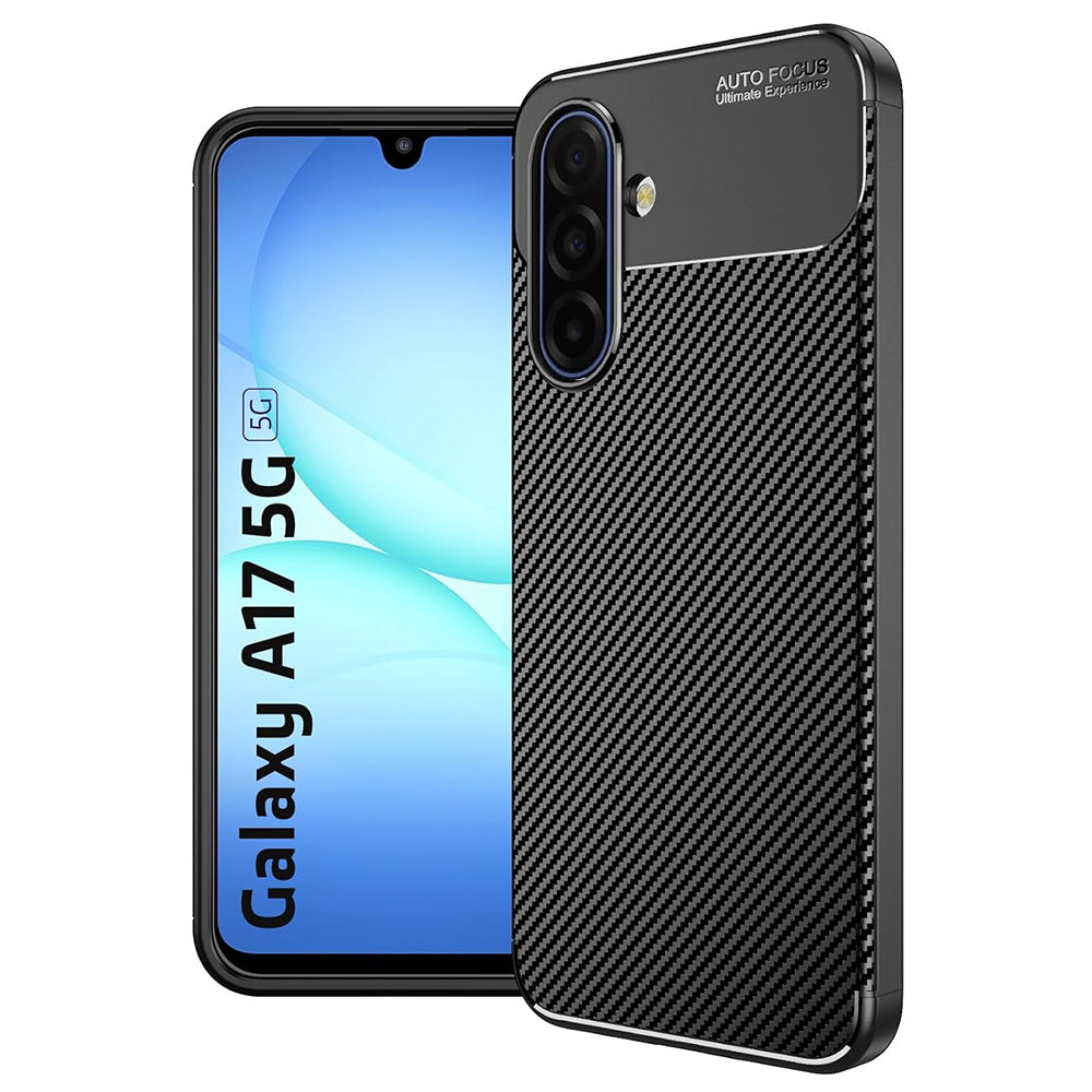 Case for Samsung Galaxy A18 5G A186 / A18 4G A185 / F17 / M17 / A17 4G A175, Techsuit, CarbonFiber, Black