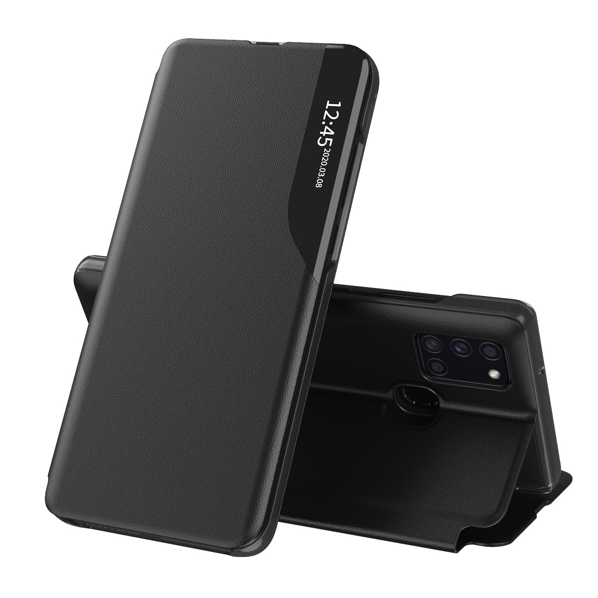 Coque pour Samsung Galaxy A21s A217, Techsuit, eFold, Noire