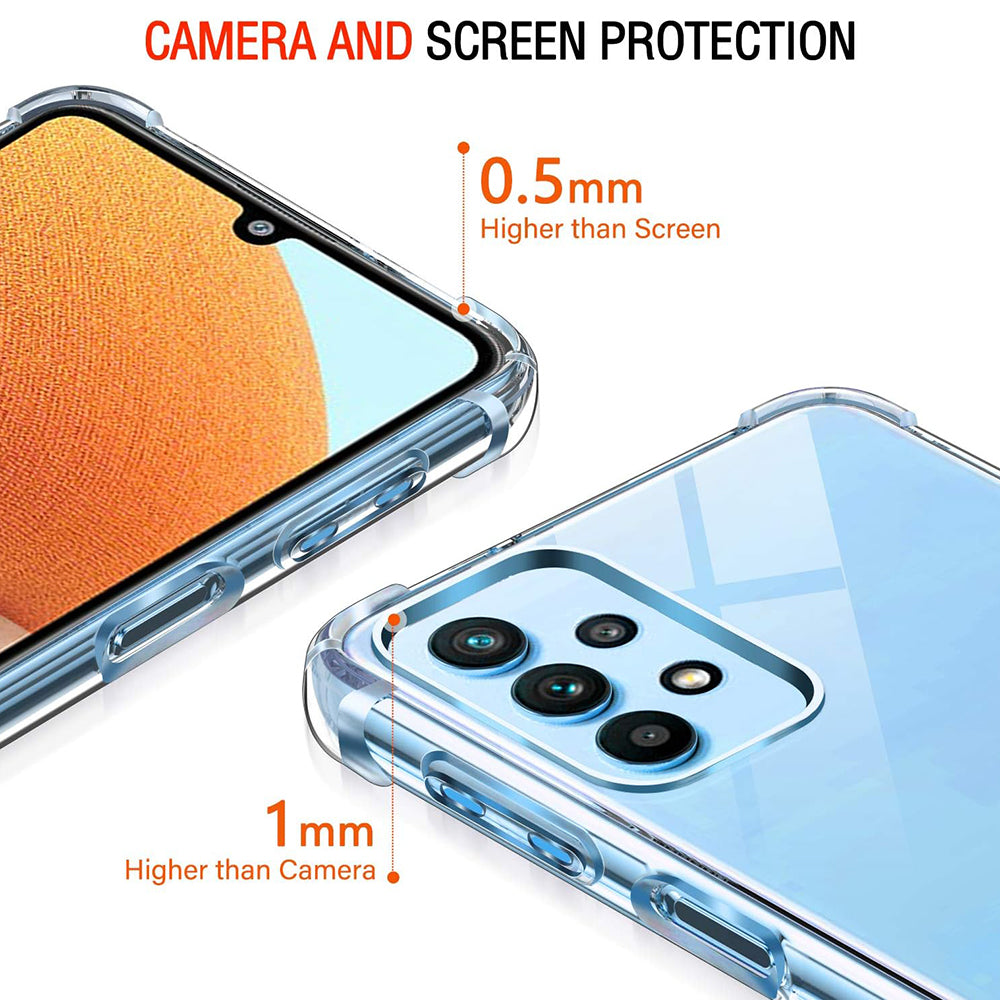 Coque pour Samsung Galaxy A32 A325, Techsuit, Antichoc Claire, Transparente