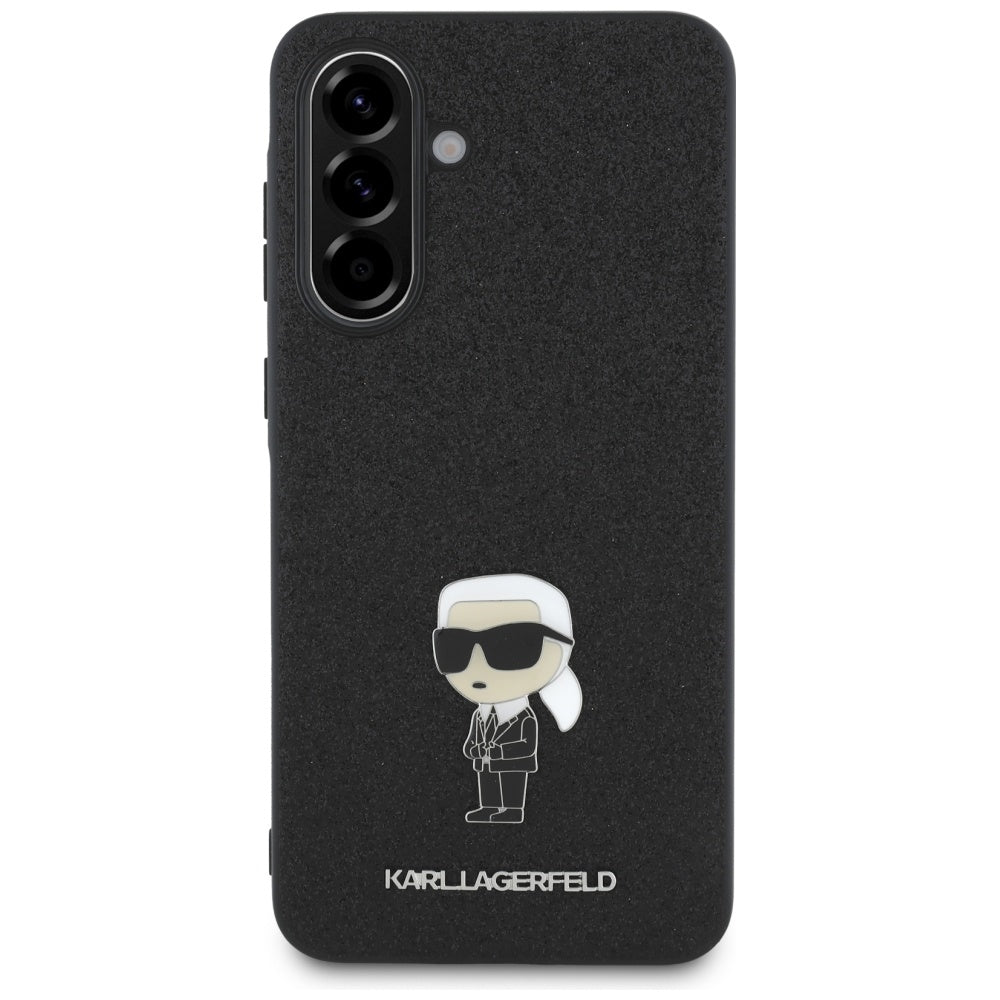 Hoes voor Samsung Galaxy A36 A366, Karl Lagerfeld, Glitter Fixed Ikonik Karl, Zwart