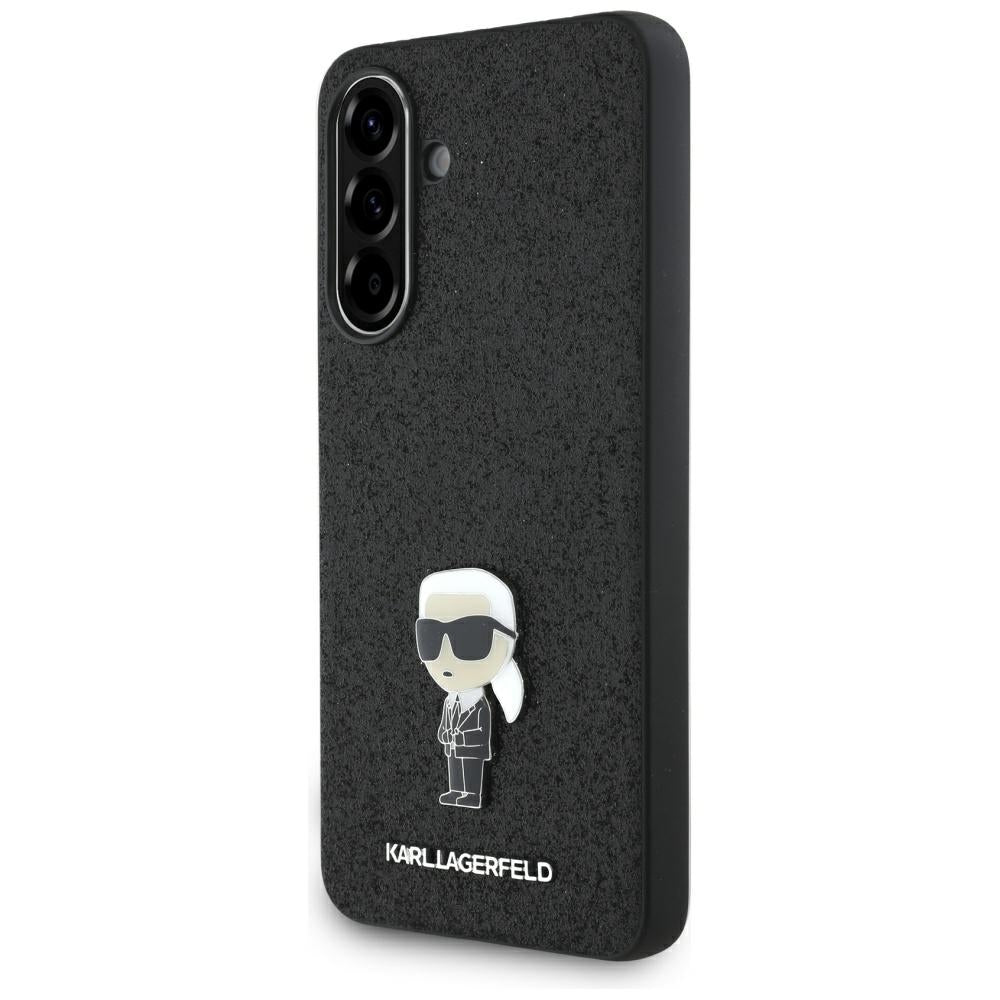 Hoes voor Samsung Galaxy A36 A366, Karl Lagerfeld, Glitter Fixed Ikonik Karl, Zwart