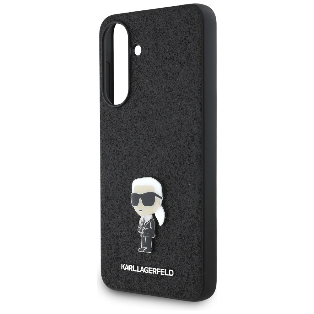 Hoes voor Samsung Galaxy A36 A366, Karl Lagerfeld, Glitter Fixed Ikonik Karl, Zwart
