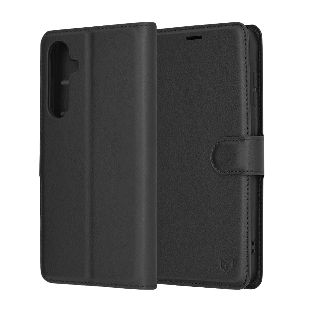 Coque pour Samsung Galaxy A55 5G A556, Techsuit, Leather Folio, Noire