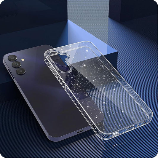 Hoesje voor Samsung Galaxy A55 5G A556, Techsuit, SparkleSkin, Transparant
