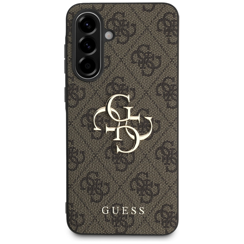 Étui pour Samsung Galaxy A56 A566, Guess, 4G Big Logo, Marron