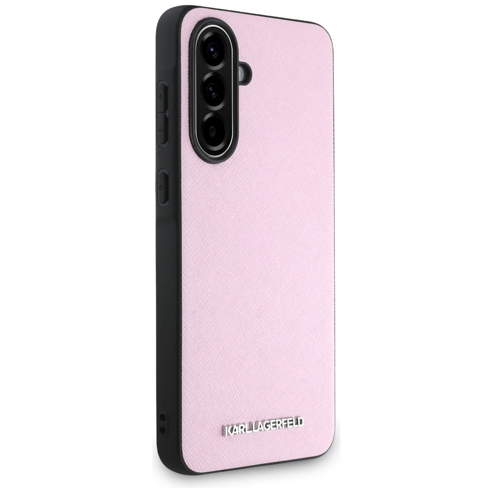 Hoes voor Samsung Galaxy A56 A566, Karl Lagerfeld, Saffiano Metal Logo, Roze