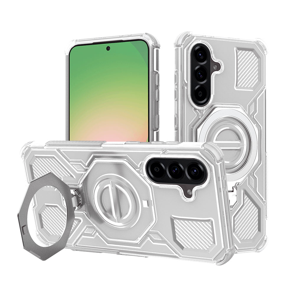 Hoes voor Samsung Galaxy A56 A566, Techsuit, Carbon Shield Pro, Wit